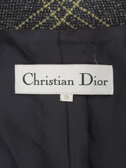 Check Pattern Double-Breasted Jacket #9 Charcoal Gray/Yellow