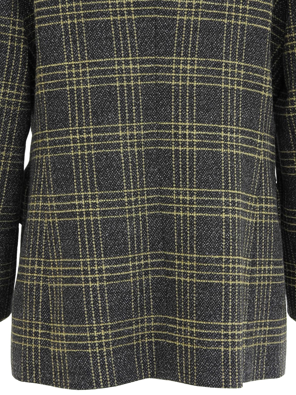 Check pattern double-breasted jacket in charcoal gray/yellow