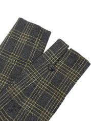 Check pattern double-breasted jacket in charcoal gray/yellow