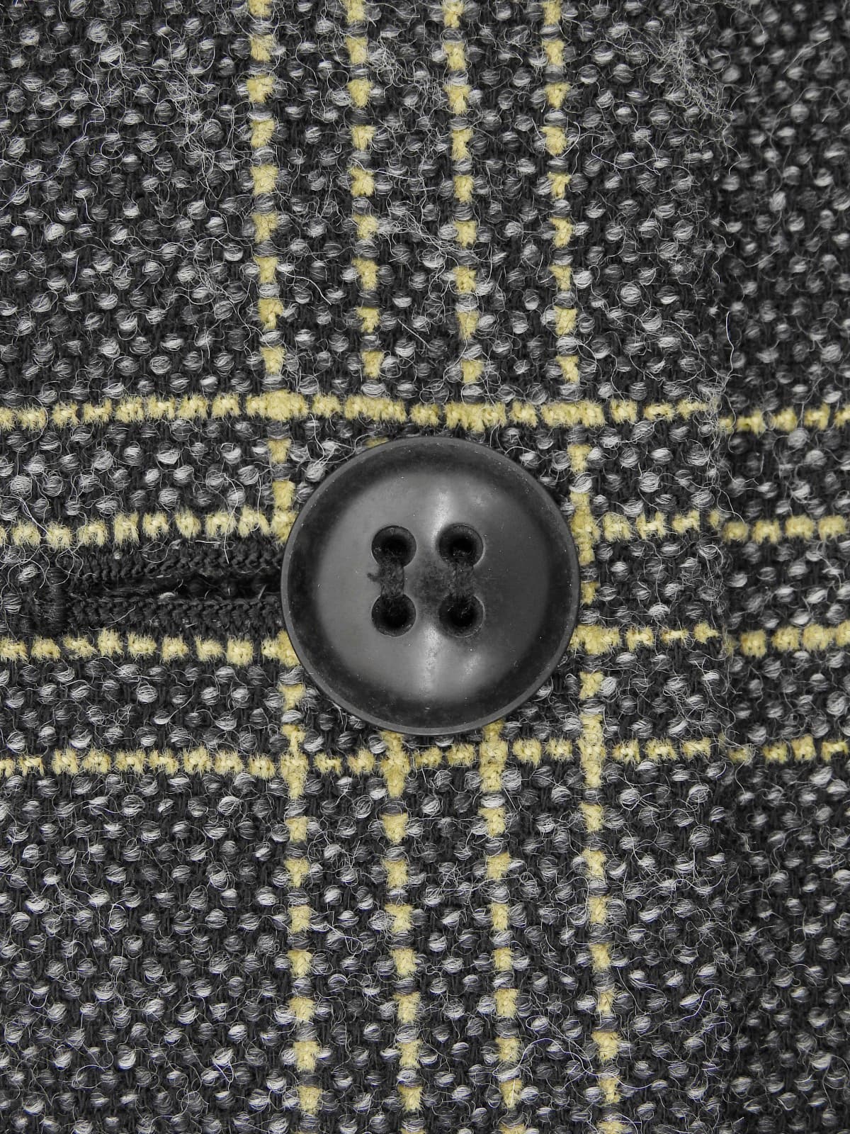 Check pattern double-breasted jacket in charcoal gray/yellow