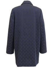 ガンチーニパターンコート ネイビー/ブラウン