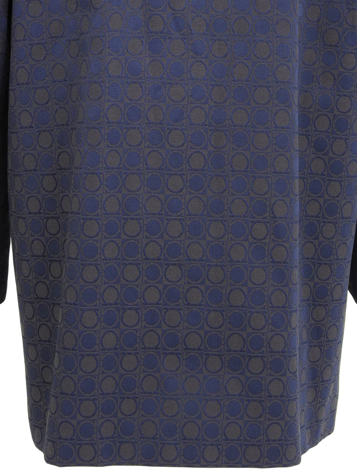 ガンチーニパターンコート ネイビー/ブラウン