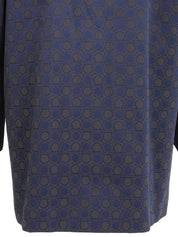 ガンチーニパターンコート ネイビー/ブラウン