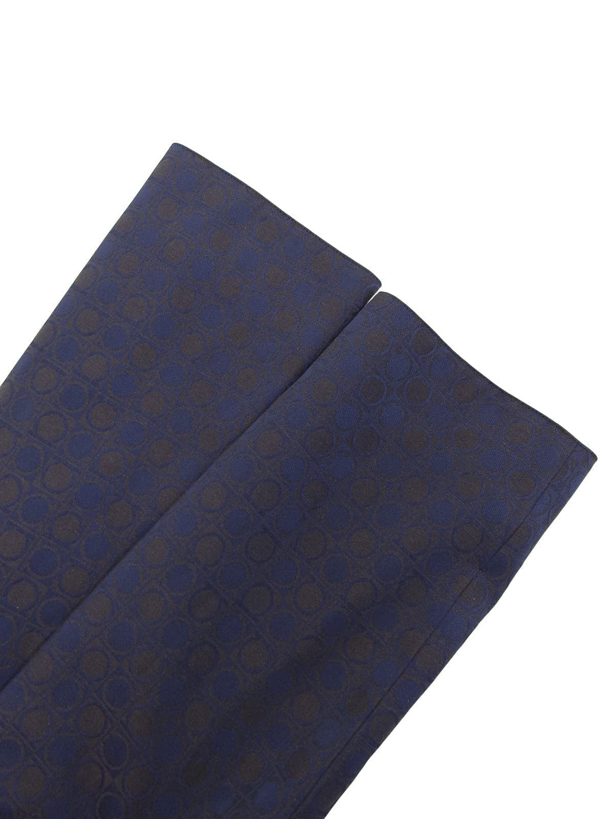 ガンチーニパターンコート ネイビー/ブラウン