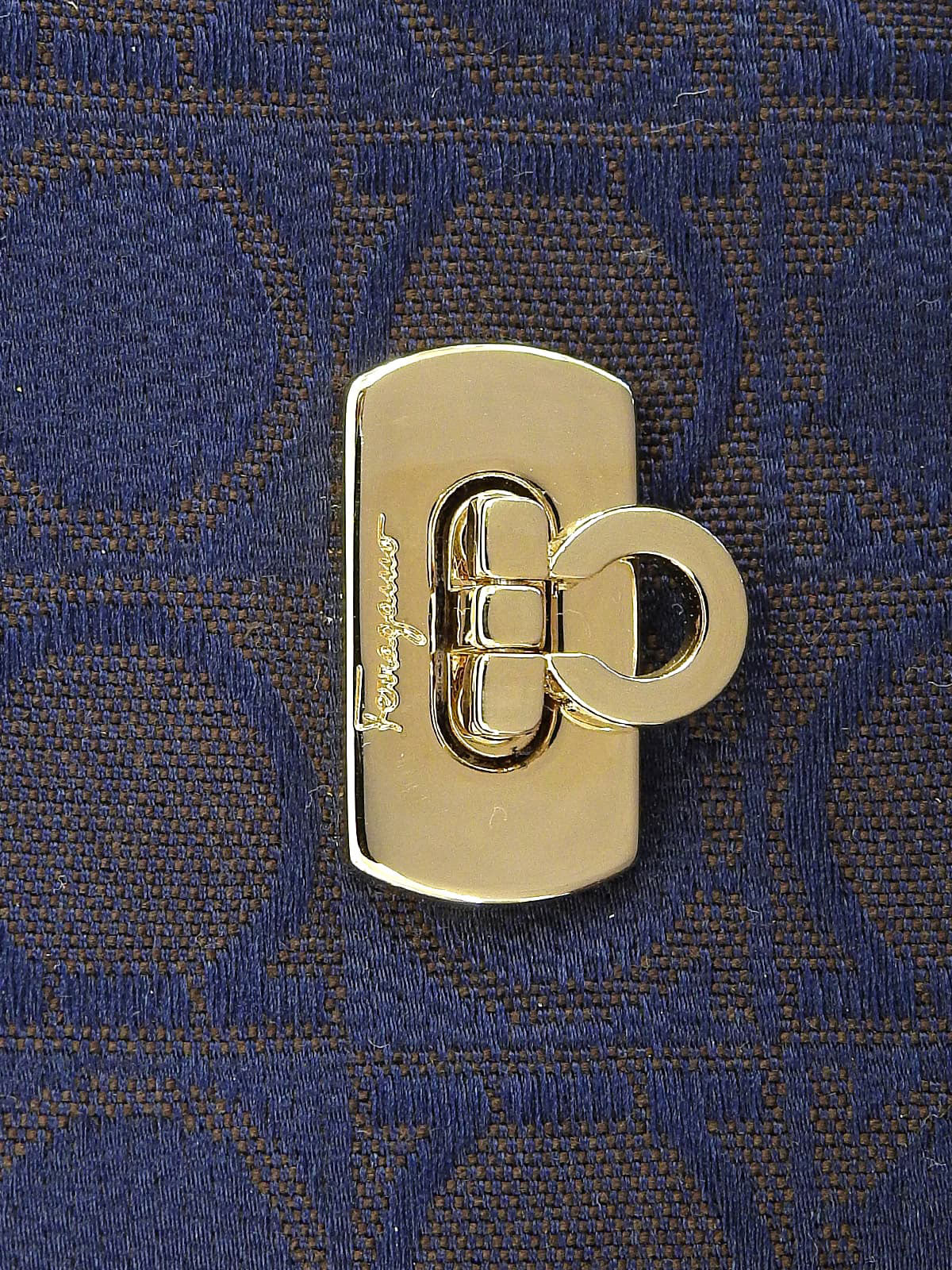 ガンチーニパターンコート ネイビー/ブラウン