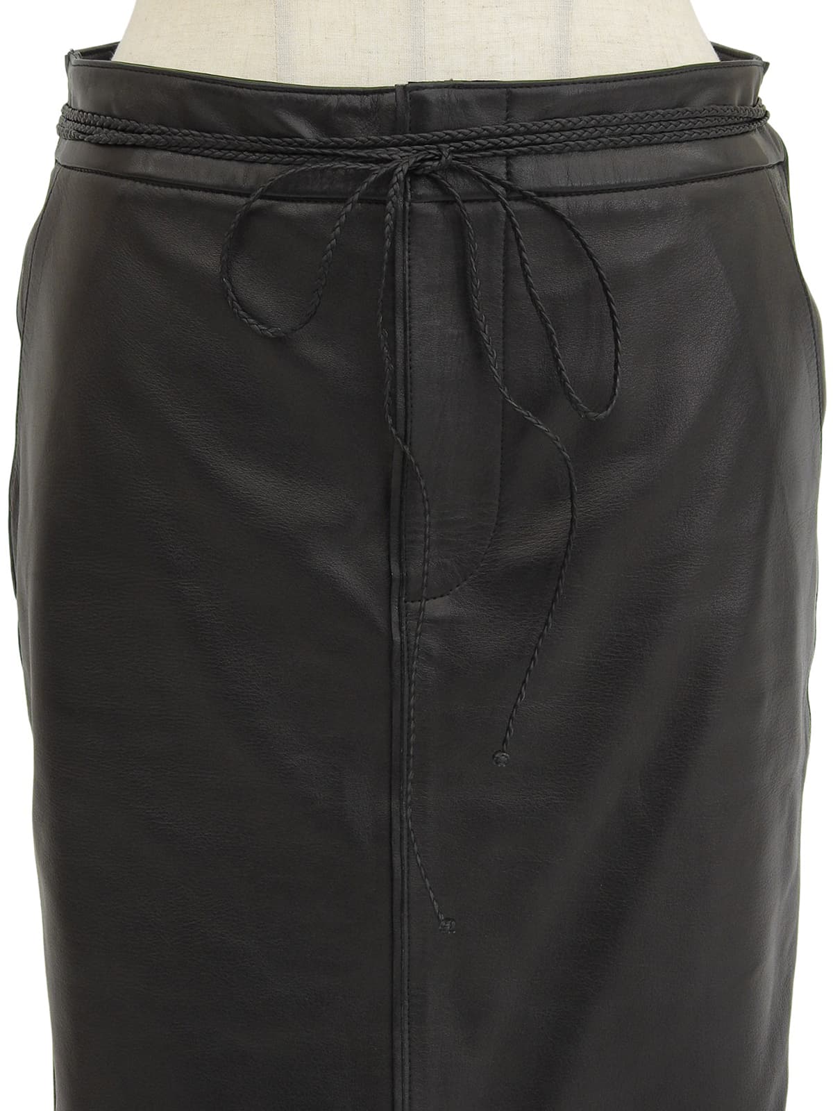 レザーロープベルトスカート ブラック