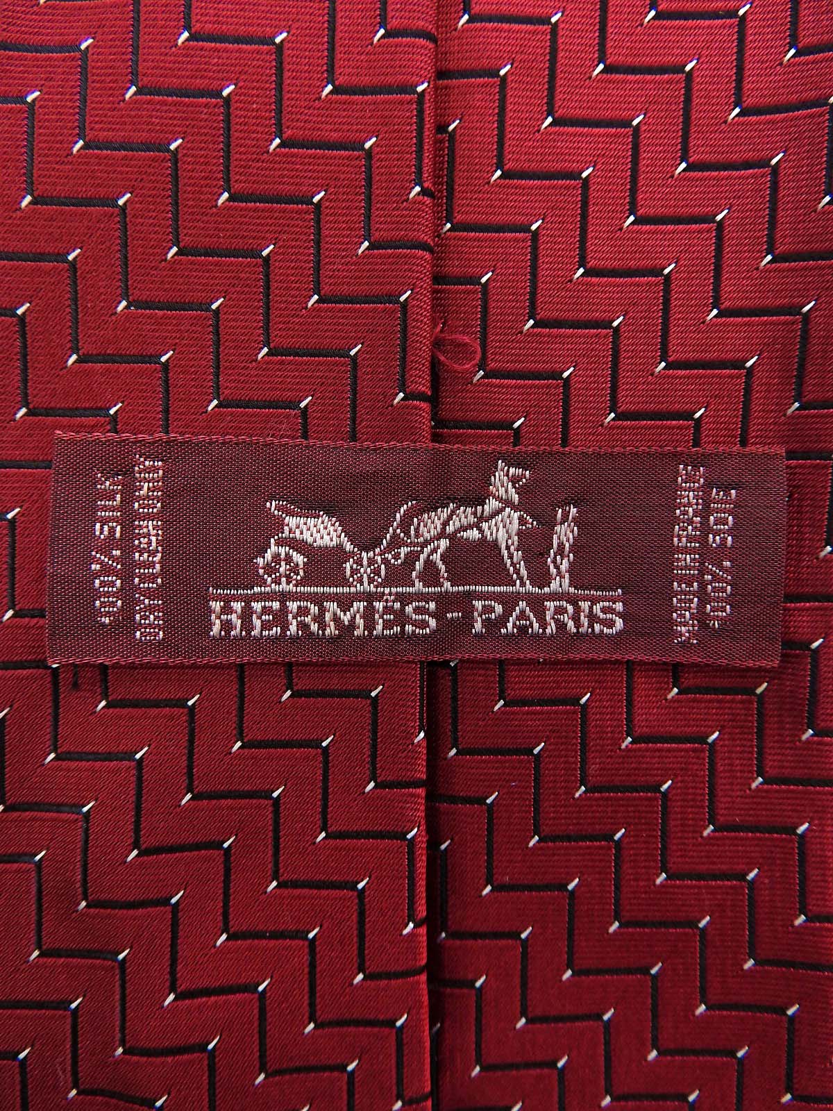 デザインパターンネクタイ ボルドー