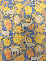 Animal Flower Pattern Tie Blue/Yellow