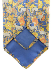 Animal Flower Pattern Tie Blue/Yellow