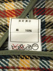 チェックパターンスクエアボタンジャケット グリーン/レッド/イエロー