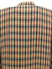 チェックパターンスクエアボタンジャケット グリーン/レッド/イエロー