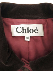 ウールベロアコンビセットアップ ボルドー/ブラウン