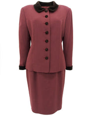 ウールベロアコンビセットアップ ボルドー/ブラウン