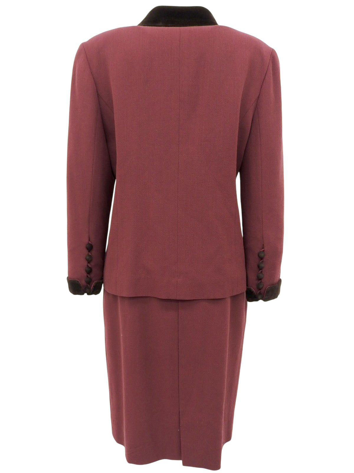 ウールベロアコンビセットアップ ボルドー/ブラウン