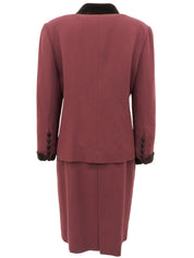 ウールベロアコンビセットアップ ボルドー/ブラウン