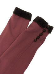 ウールベロアコンビセットアップ ボルドー/ブラウン