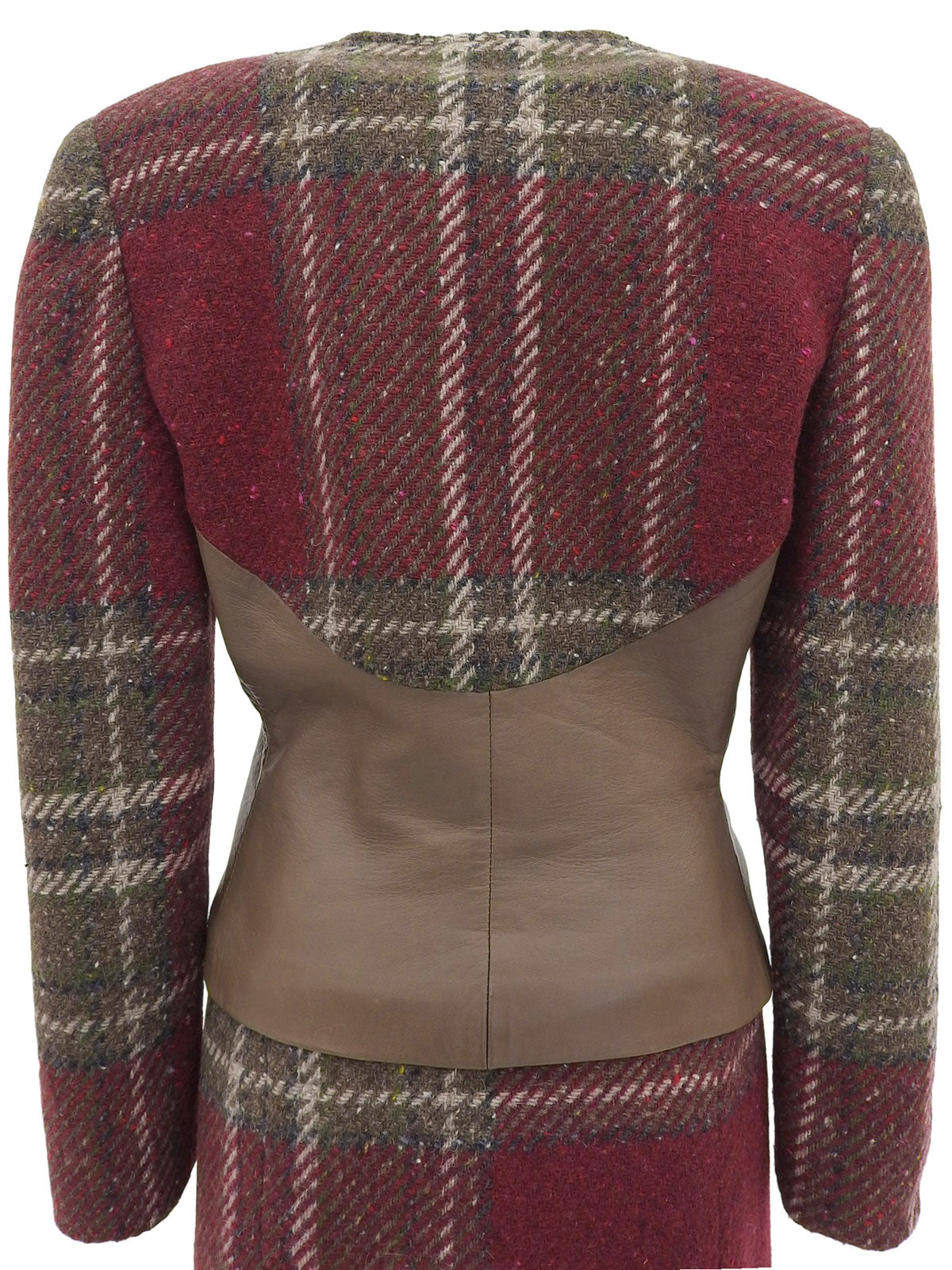 チェックパターンウエストベルトセットアップ ボルドー/カーキ/マルチ