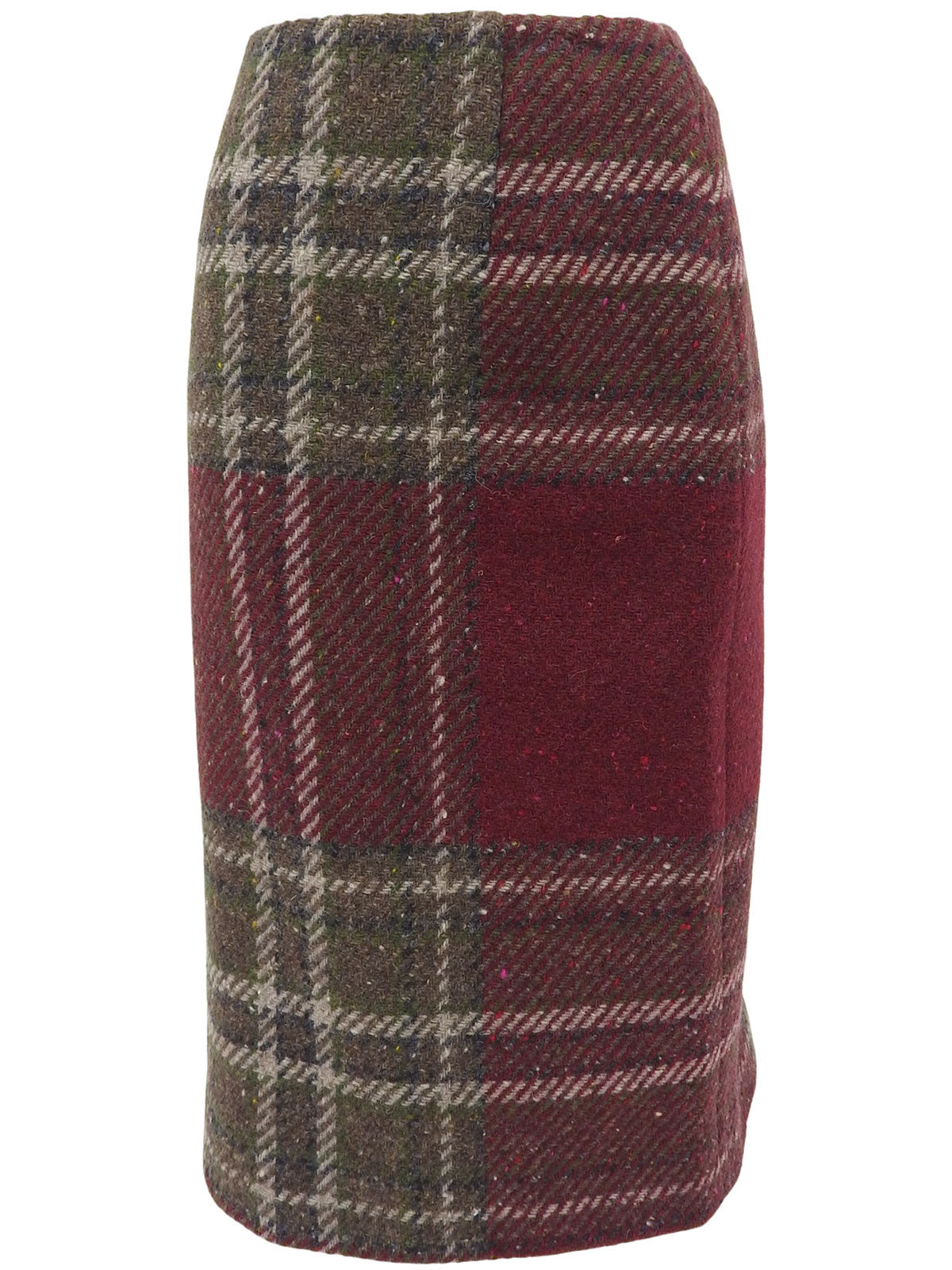 チェックパターンウエストベルトセットアップ ボルドー/カーキ/マルチ