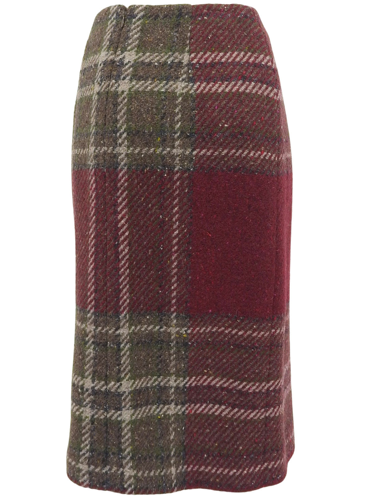 チェックパターンウエストベルトセットアップ ボルドー/カーキ/マルチ