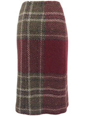 チェックパターンウエストベルトセットアップ ボルドー/カーキ/マルチ