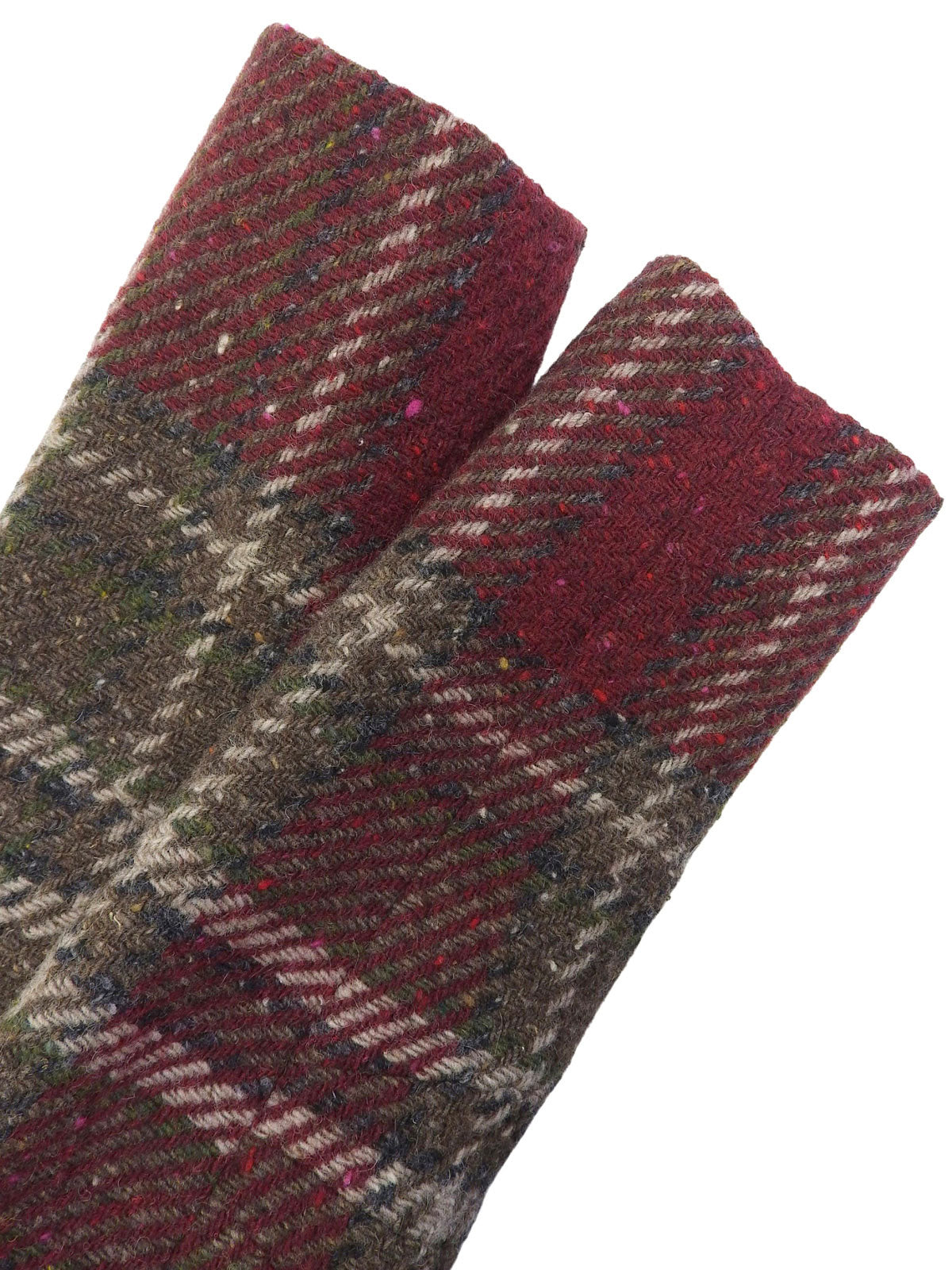 チェックパターンウエストベルトセットアップ ボルドー/カーキ/マルチ