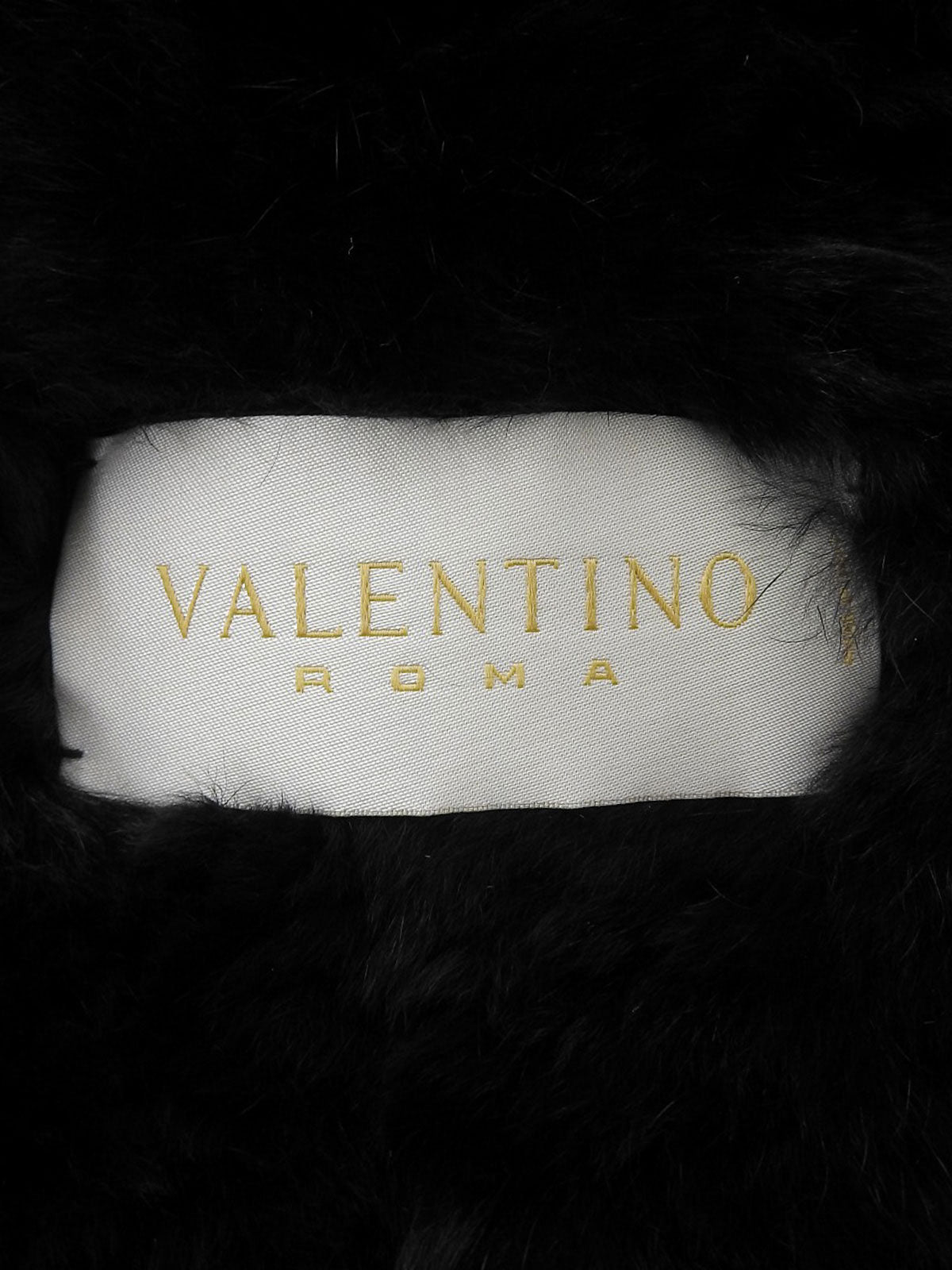 リボンデザインファーコート ブラック