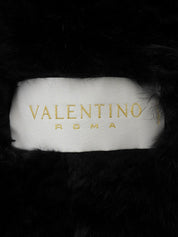 リボンデザインファーコート ブラック