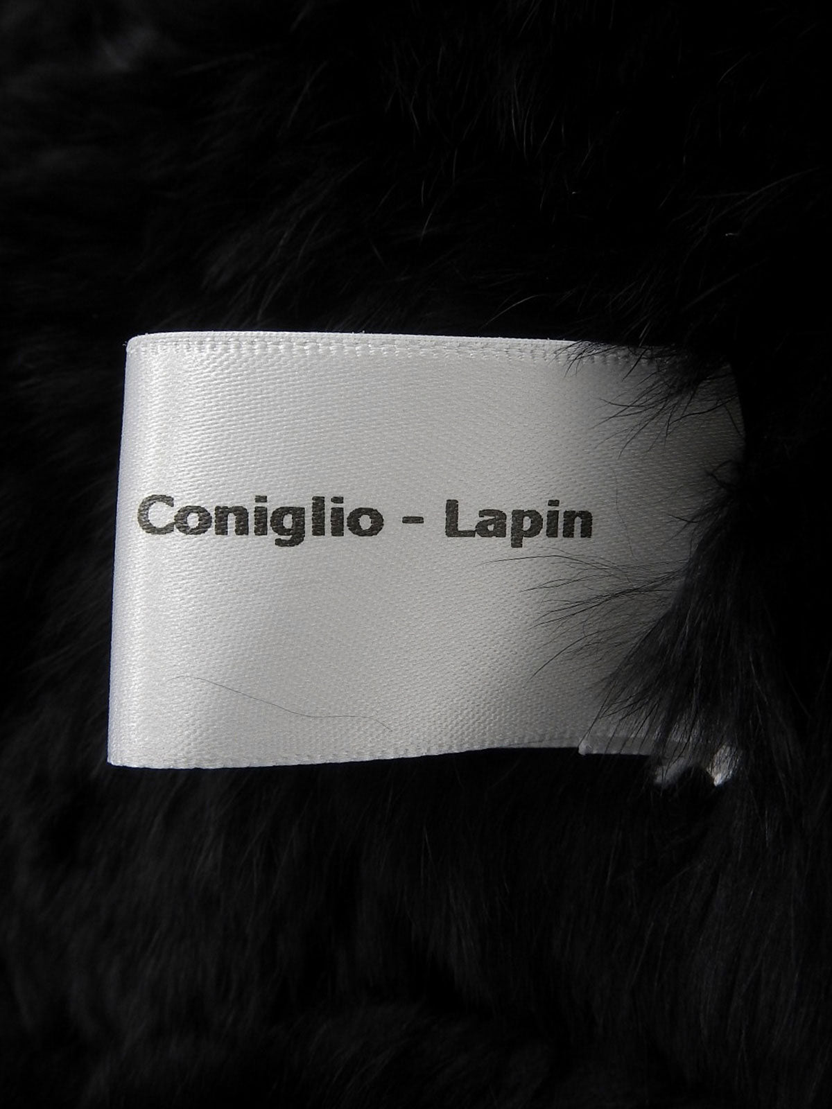 リボンデザインファーコート ブラック