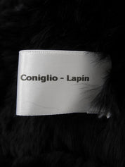 リボンデザインファーコート ブラック