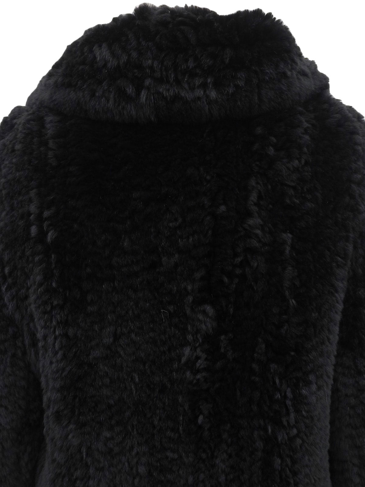 リボンデザインファーコート ブラック