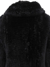 リボンデザインファーコート ブラック