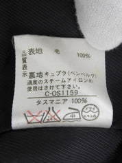 ウールチェックパターンノーカラージャケット レッド/ブルー/マルチ