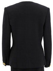 マカダムボタンノーカラーセットアップ ブラック