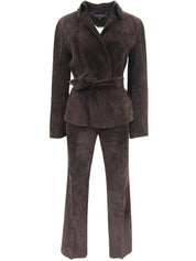 スエードセットアップ　ダークブラウン