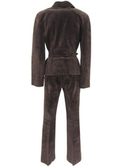 スエードセットアップ　ダークブラウン