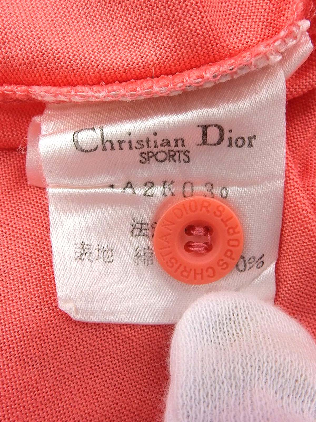 ロゴ刺繍長袖ポロシャツ コーラルピンク