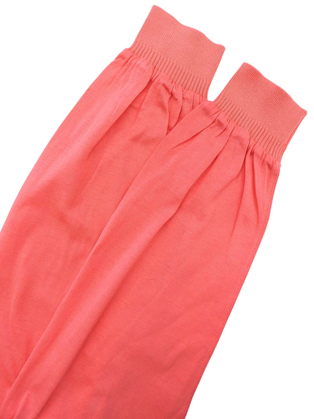 ロゴ刺繍長袖ポロシャツ コーラルピンク