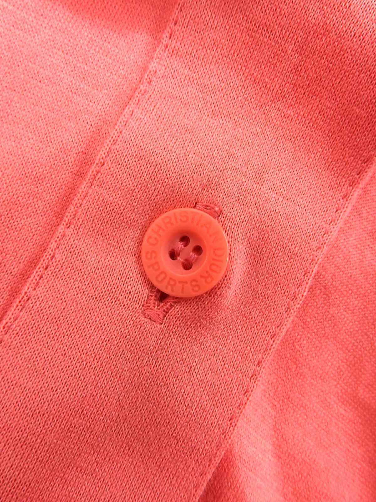 ロゴ刺繍長袖ポロシャツ コーラルピンク