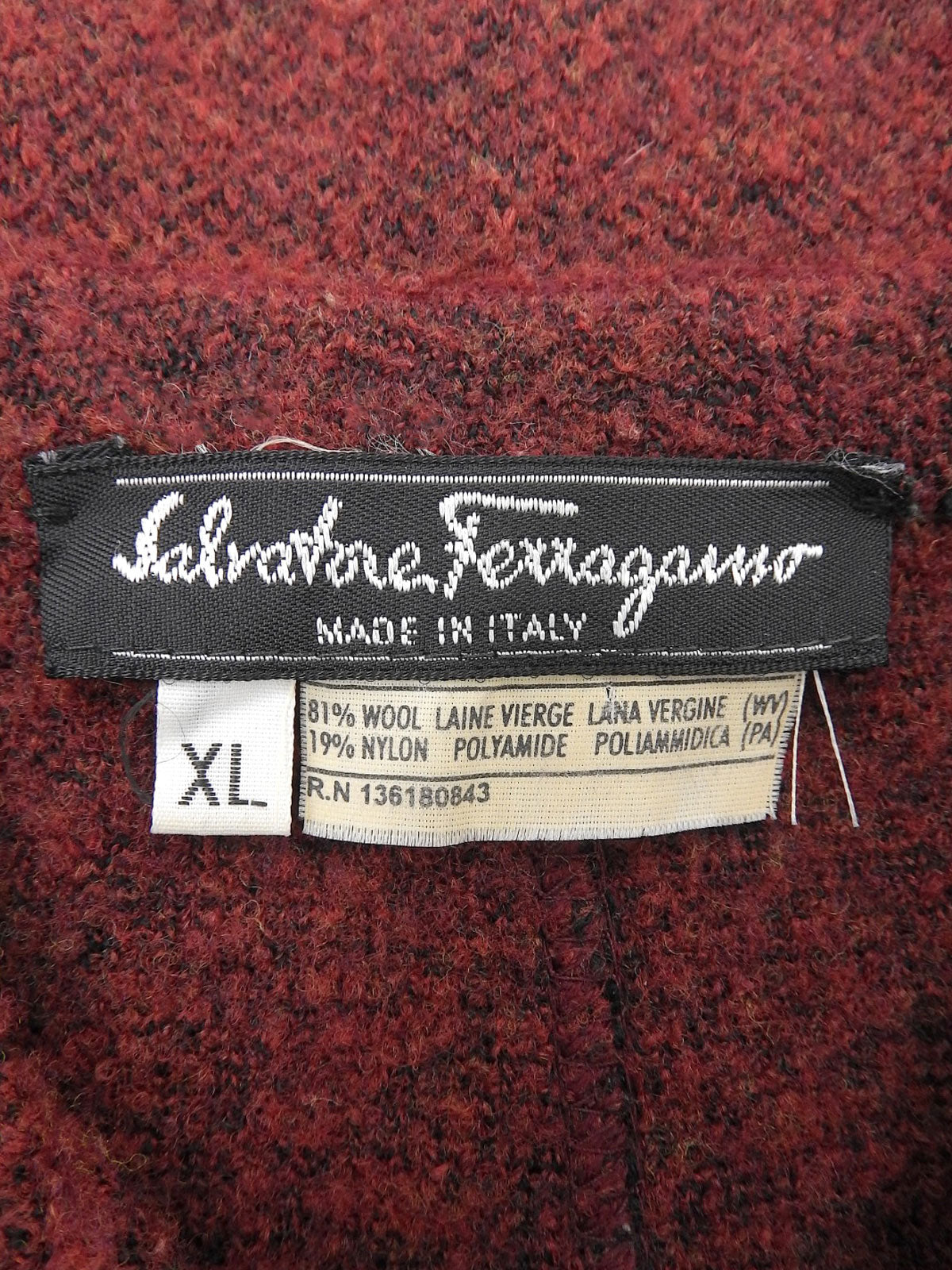 ウールロゴボタンセットアップ #XL レッド