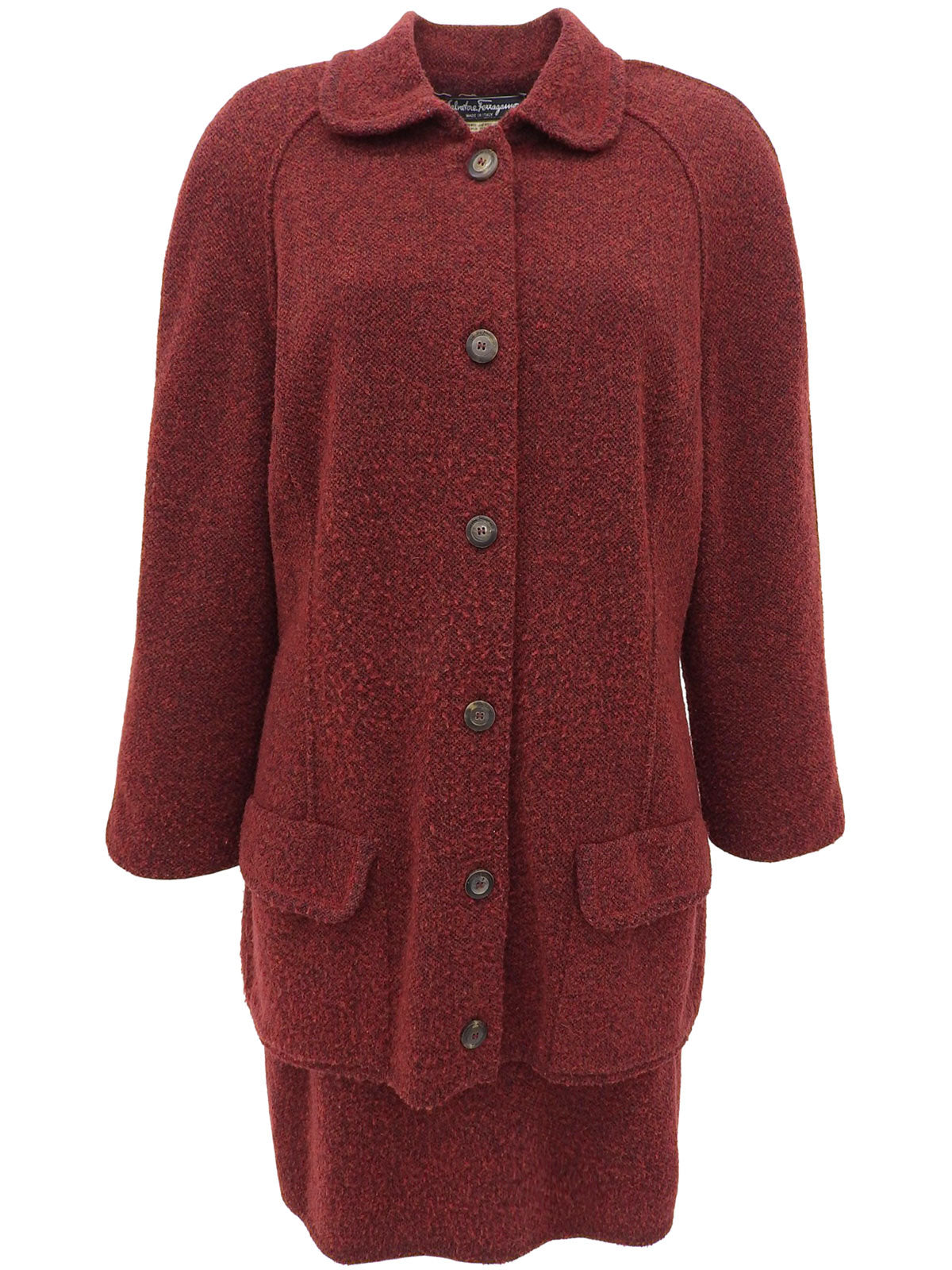 ウールロゴボタンセットアップ #XL レッド