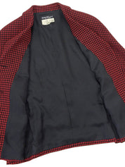 Wool Check Pattern Set in Red/Black