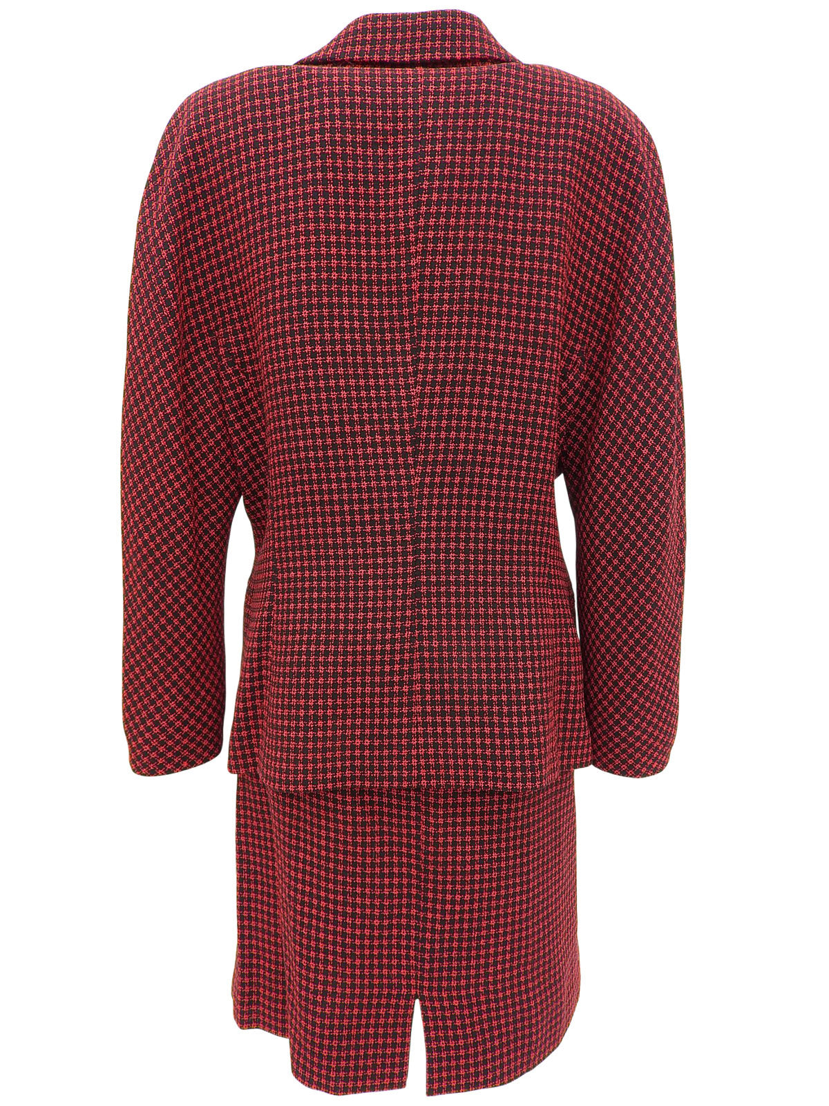 Wool Check Pattern Set in Red/Black
