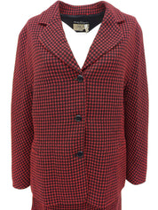 Wool Check Pattern Set in Red/Black