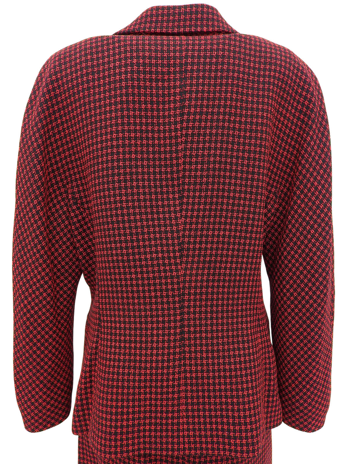 Wool Check Pattern Set in Red/Black