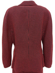 Wool Check Pattern Set in Red/Black