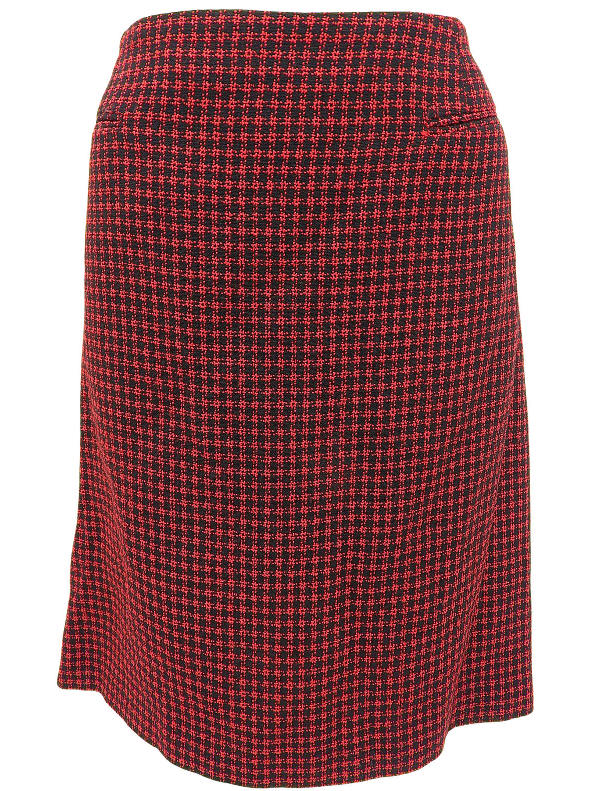 Wool Check Pattern Set in Red/Black
