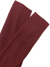 Wool Check Pattern Set in Red/Black