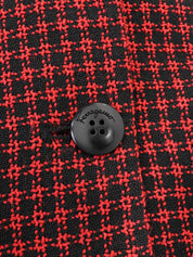 Wool Check Pattern Set in Red/Black