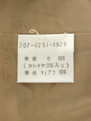 チェックパターンロゴボタンコート ベージュ/ブラウン