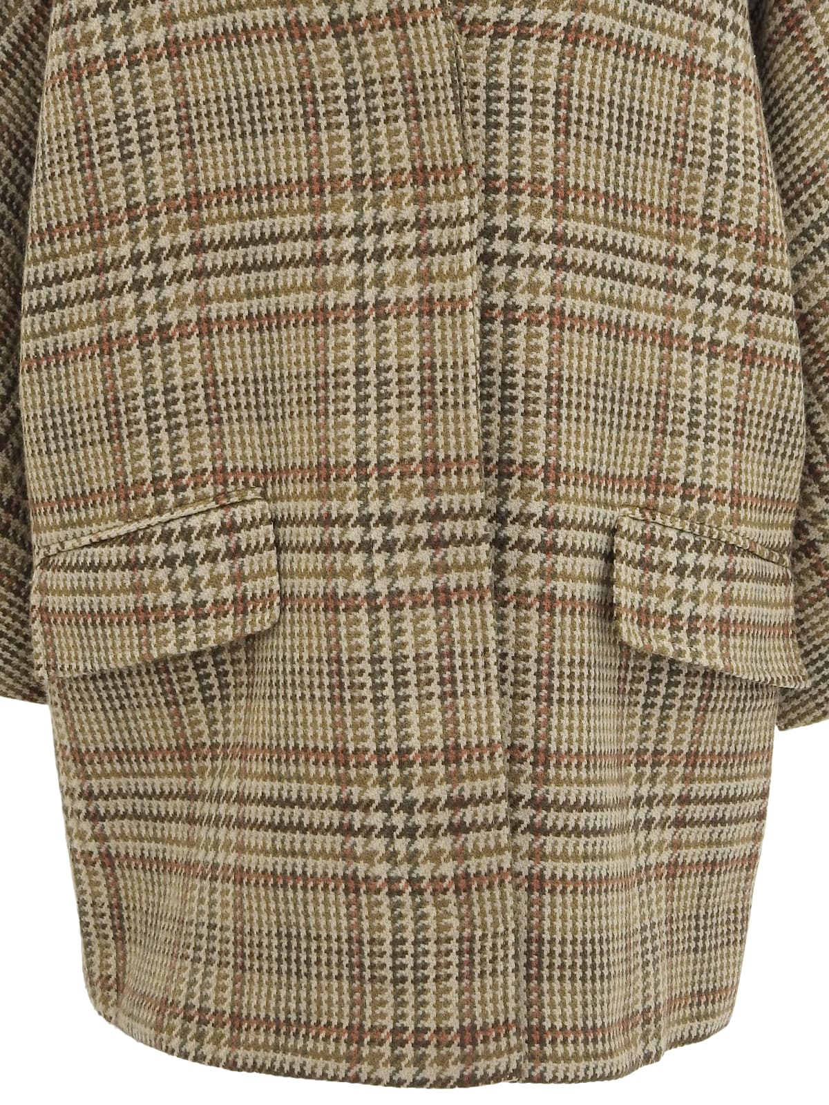 チェックパターンロゴボタンコート ベージュ/ブラウン